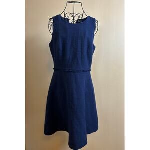 Karl Lagerfeld Paris Navy Sleeveless Textured Dress Size 8